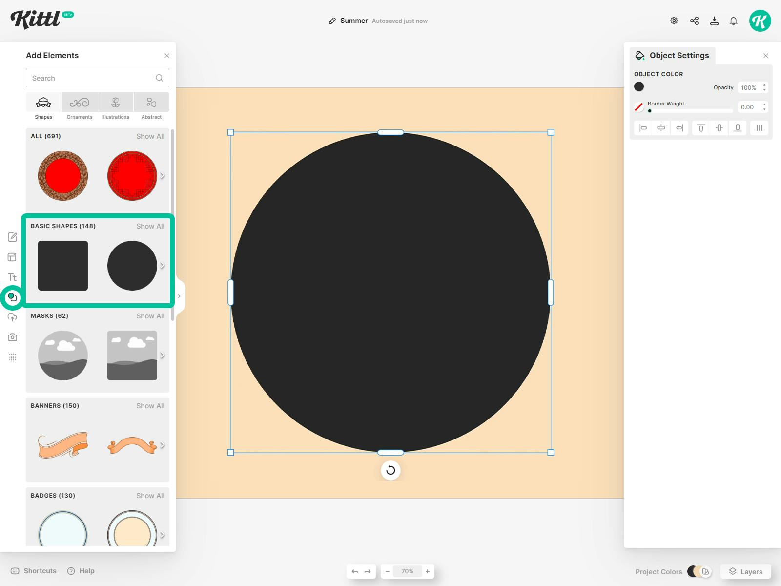 Add a Basic Shape - Circle