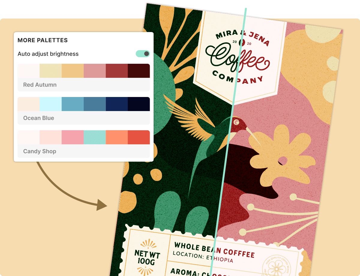 A projects color palette changed within two clicks