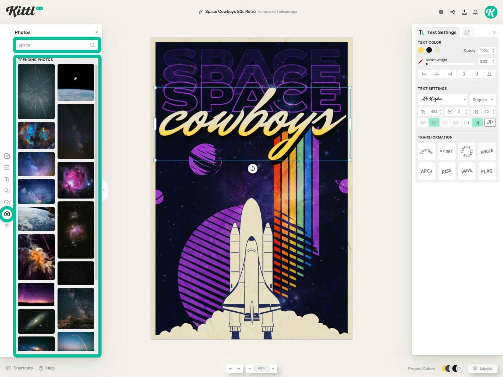 Insert Custom Images for your ’80s Retro Poster Design