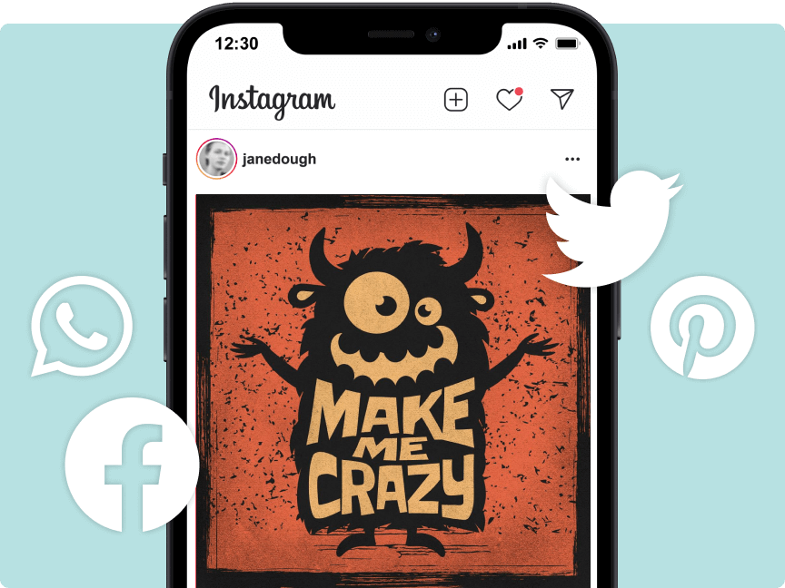Finished monster illustration and lettering artwork posted on social media platform Instagram.