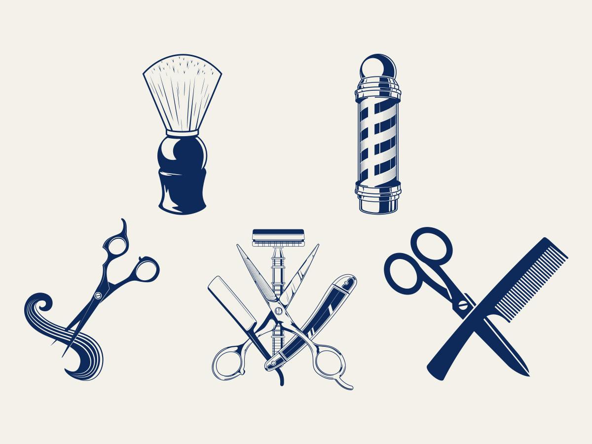 Barber shop related illustration.